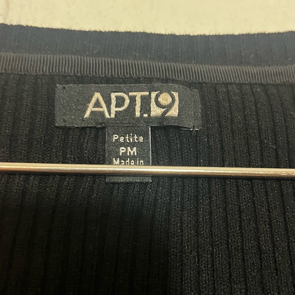 APT.9 Cardigan Sweater Half Button Front Black Office Business Casual Sz MP - Picture 7 of 8